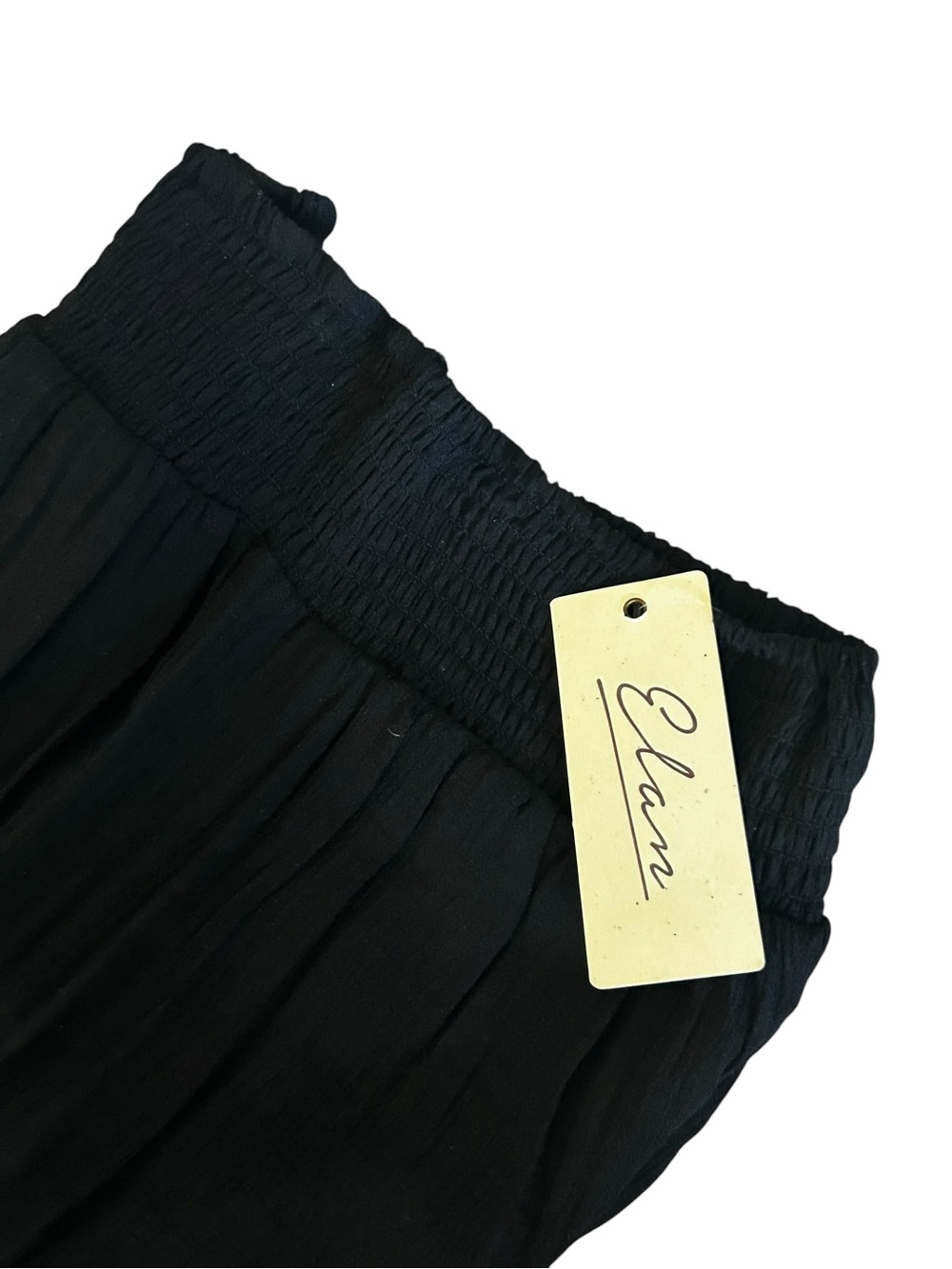Elan Black Wide-Leg Pants with Vibrant Multicolor Crochet Panels NWT - Picture 3 of 11